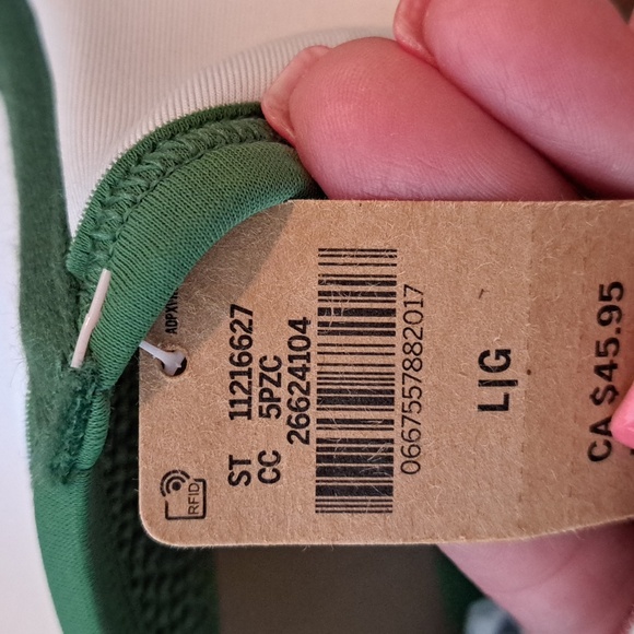 Pink swimsuit top in green, size large - Picture 5 of 5